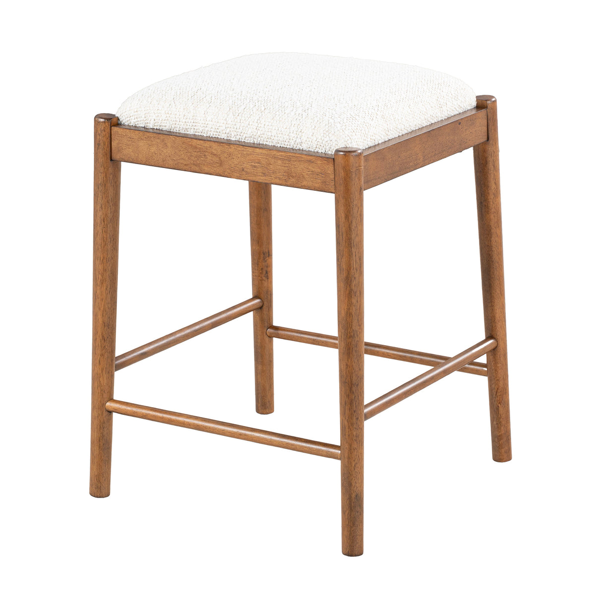 Daventry Walnut/Beige Sofa Table w/ 3 Counter Ht Stools from Furniture of America - Luna Furniture