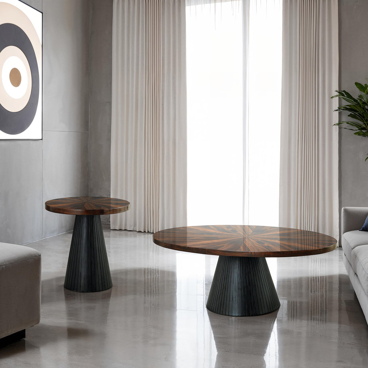 Surdal Black Oval Coffe Table from Furniture of America - Luna Furniture