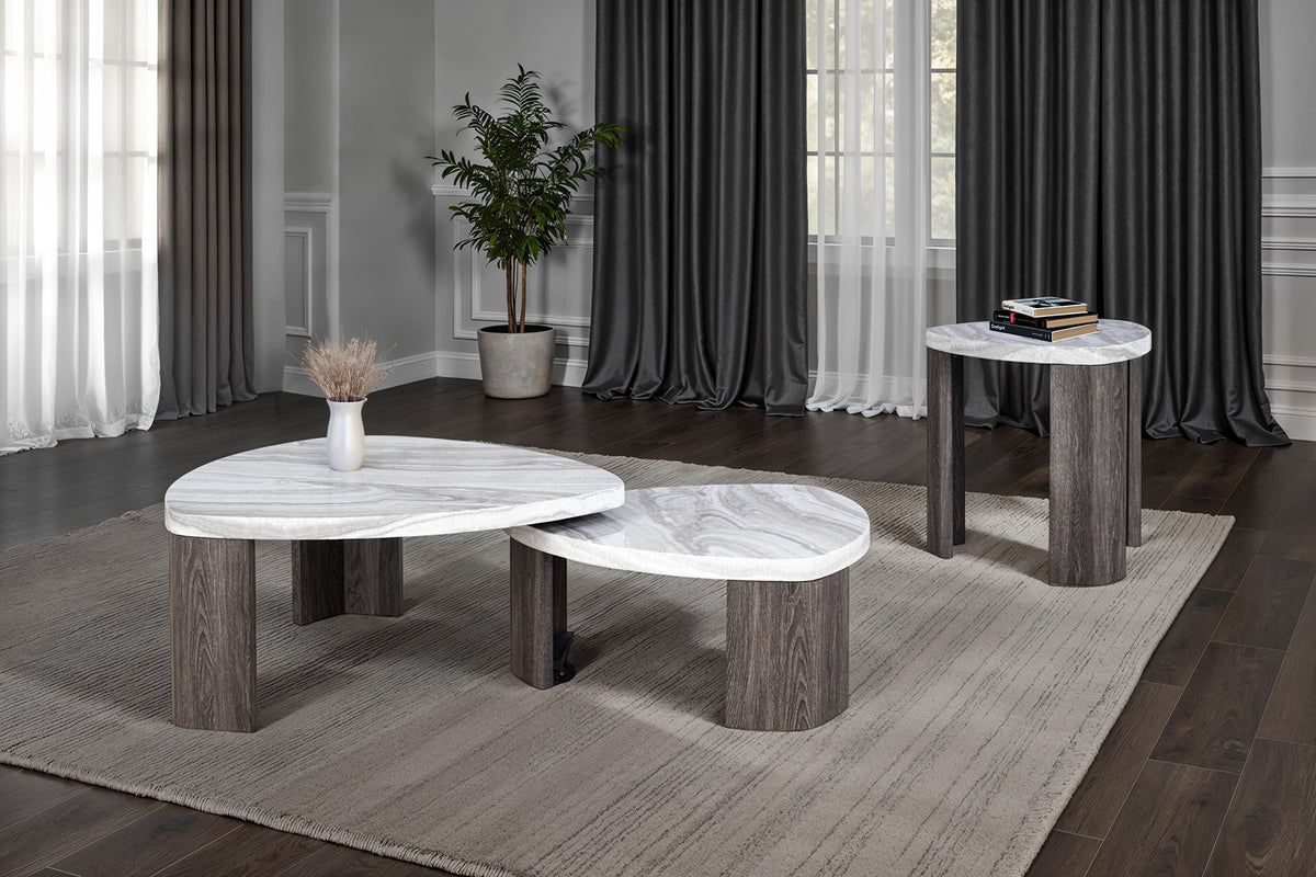 Levis Gray Triangle End Table from Furniture of America - Luna Furniture
