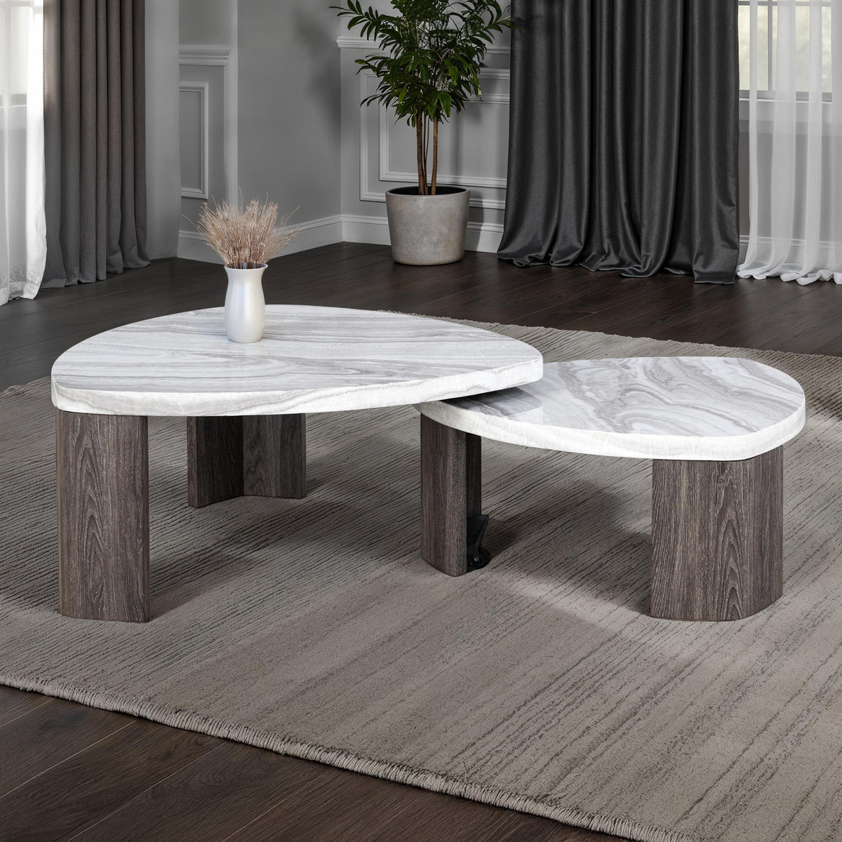 Levis Gray Nesting Cocktail Table from Furniture of America - Luna Furniture