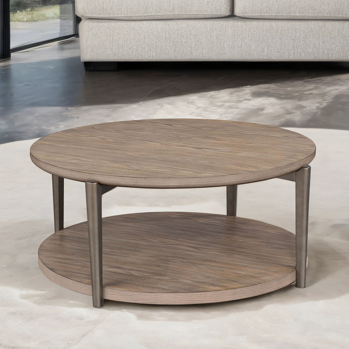 Roros Natural Round Cocktail Table from Furniture of America - Luna Furniture