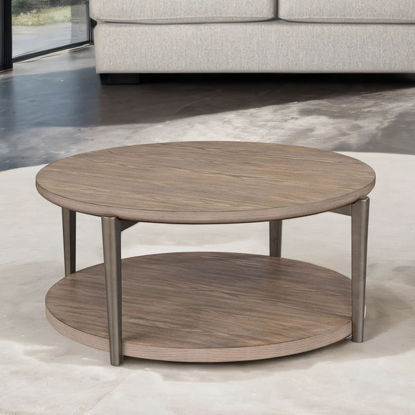 Roros Natural Round Cocktail Table