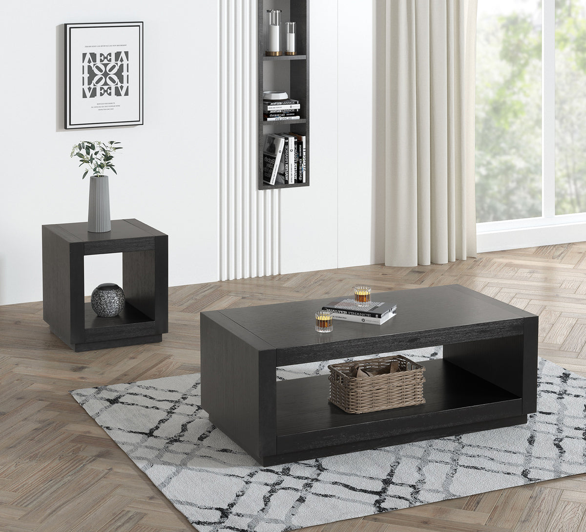 Dothan Black End Table from Furniture of America - Luna Furniture
