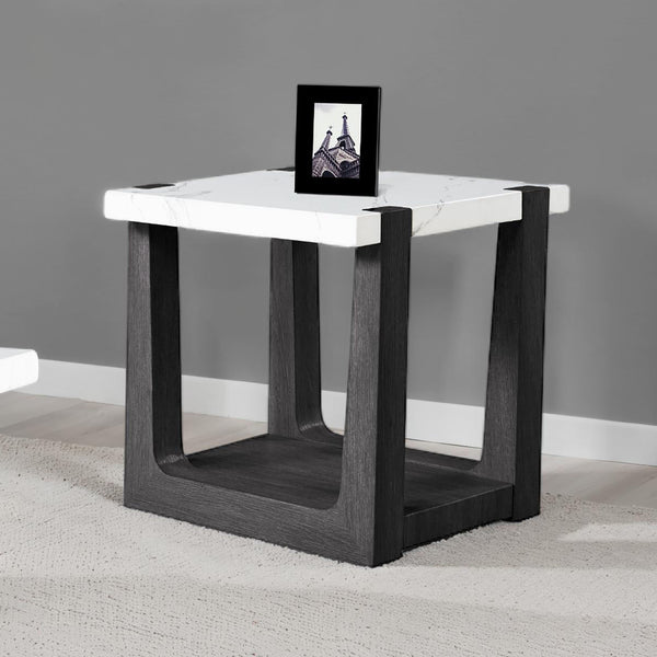 Sundbry White/Black End Table