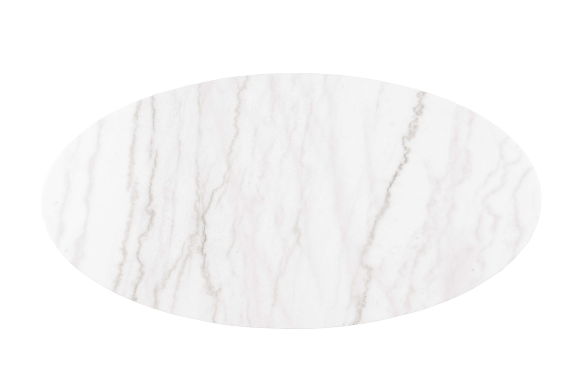 Virden Black/White/Gold Oval Cocktail Table from Furniture of America - Luna Furniture