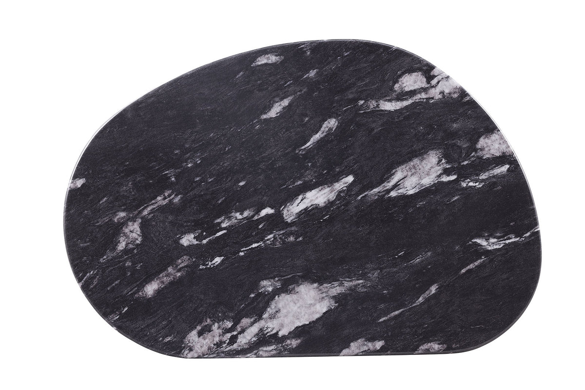 Northwich Black/Gray/Matte Gold Oval Coffee Table from Furniture of America - Luna Furniture