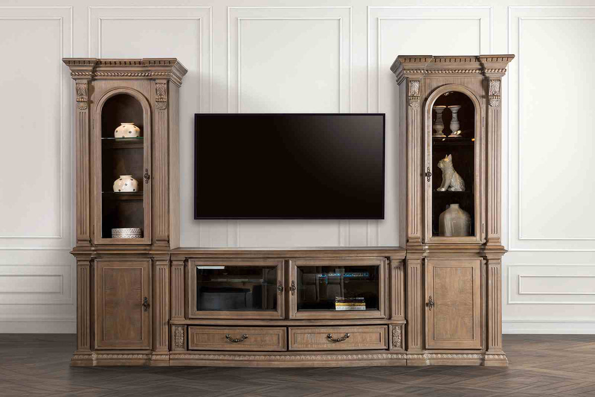 Seven Oaks Weathered Oak Entertainment Center from Furniture of America - Luna Furniture