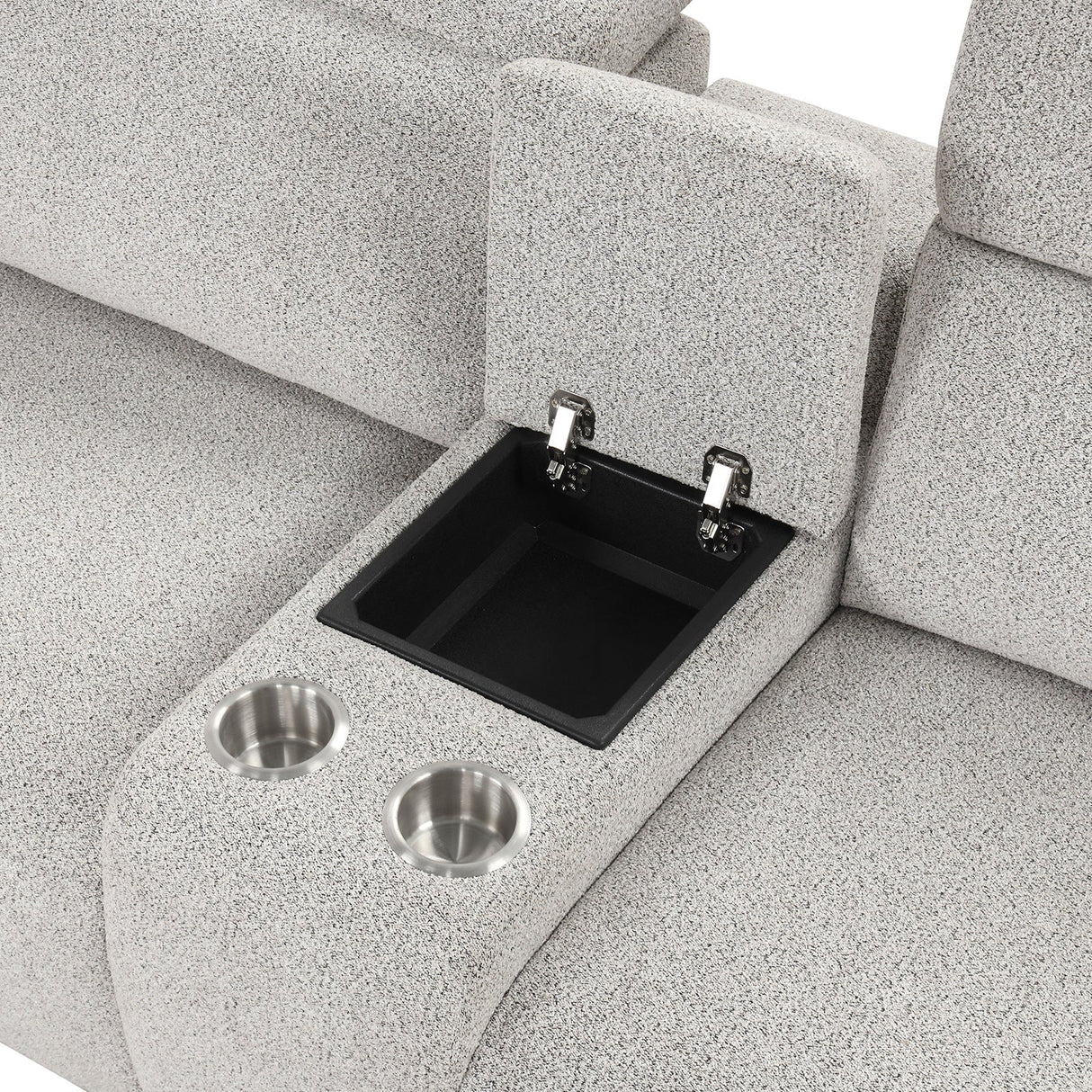 Hieronimus Light Gray Power Sectional from Furniture of America - Luna Furniture