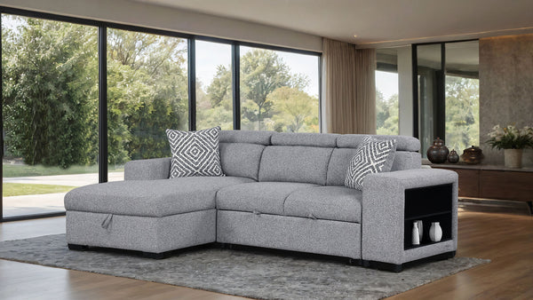 Chatteris Gray Left Chaise Sleeper Sectional