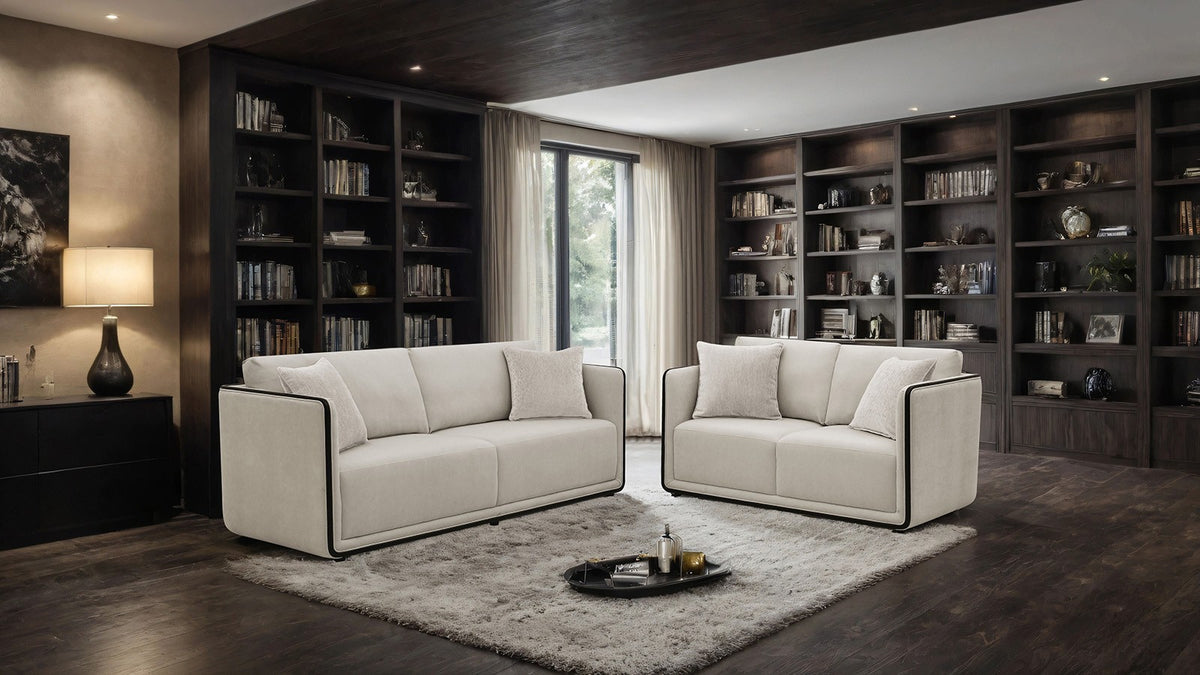 Benilde Taupe Contemporary Living Room Set from Furniture of America - Luna Furniture