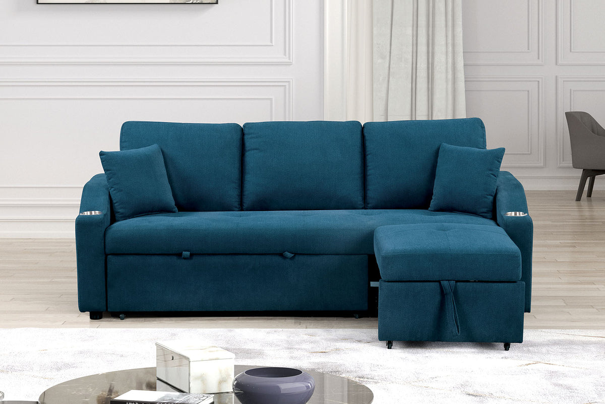 Royden Blue Sleeper Sofa from Furniture of America - Luna Furniture
