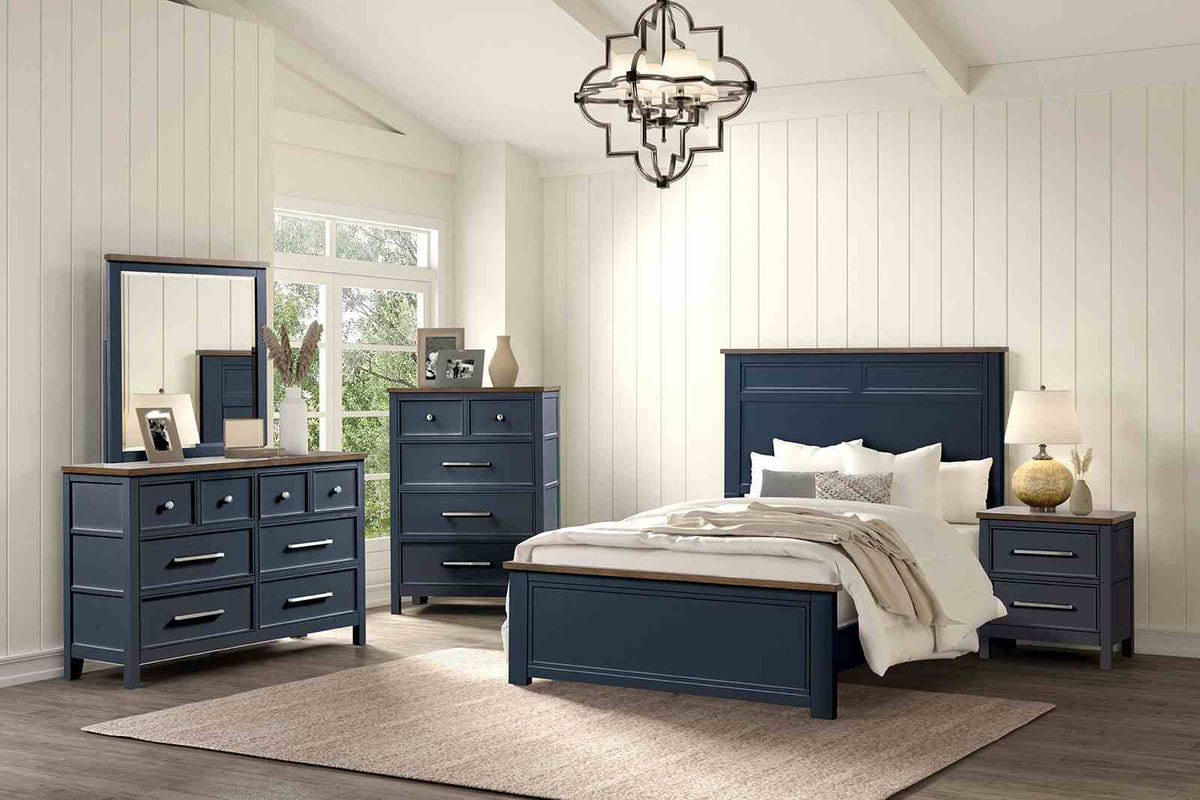 Pinetop Blue/Dark Brown Nightstand from Furniture of America - Luna Furniture