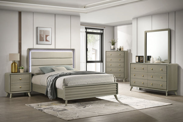 Rainier Gray 5-Piece Upholstered Queen Bedroom Set