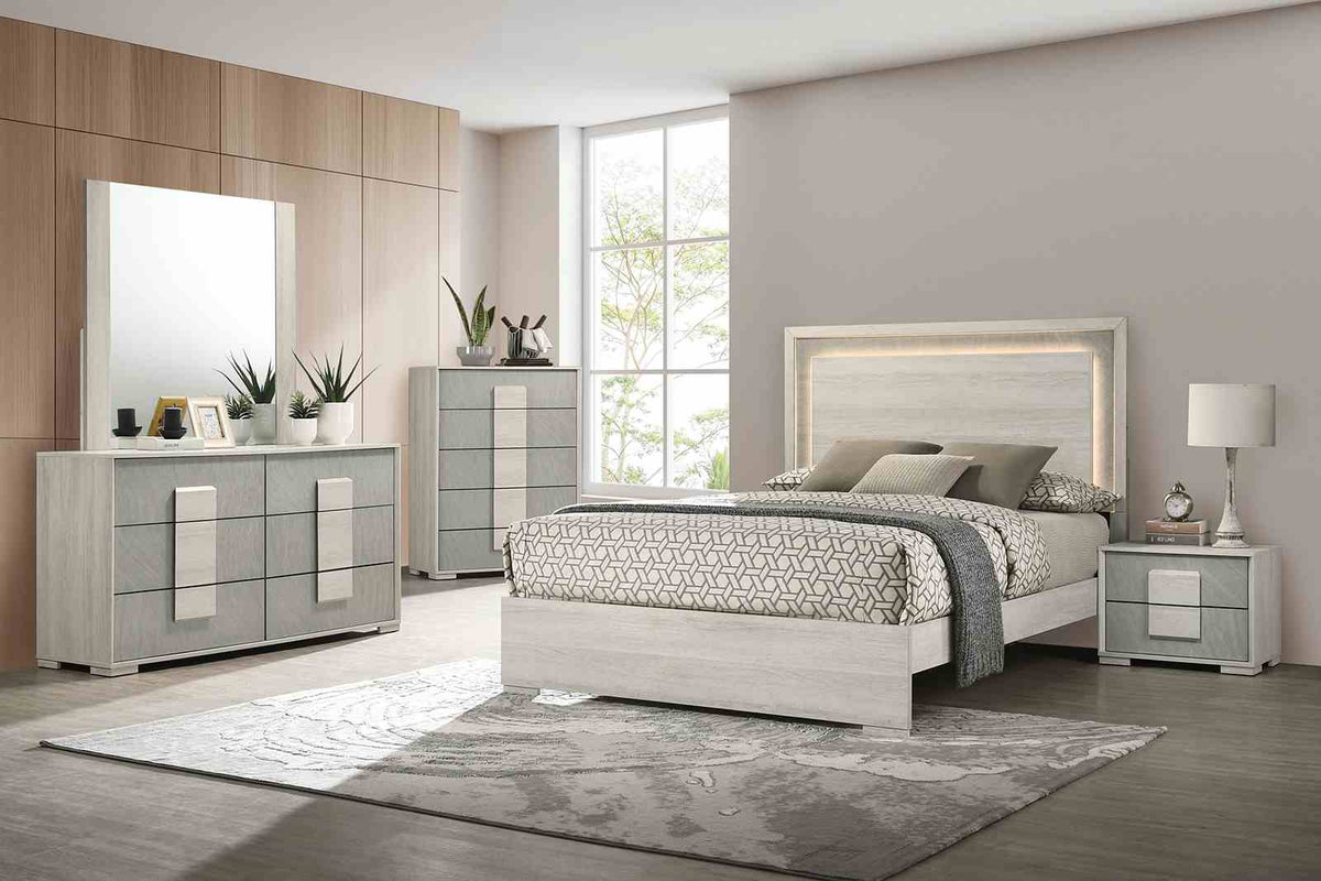 Lincolt White Wash/Stone Gray Dressser from Furniture of America - Luna Furniture
