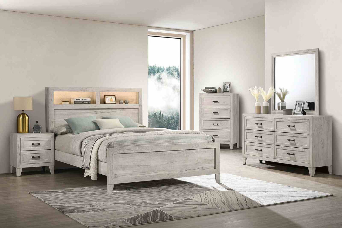 Mysen White Wash Dressser from Furniture of America - Luna Furniture