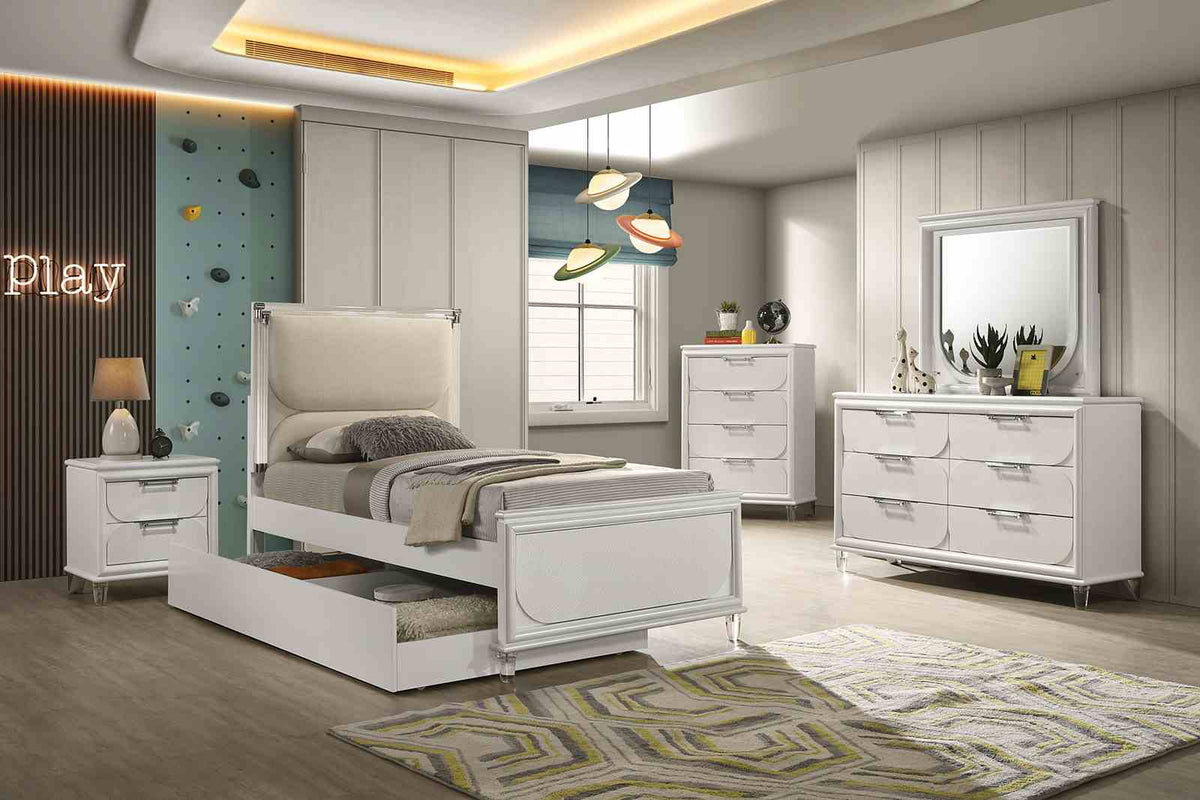 Lareina Pearl White Nightstand from Furniture of America - Luna Furniture