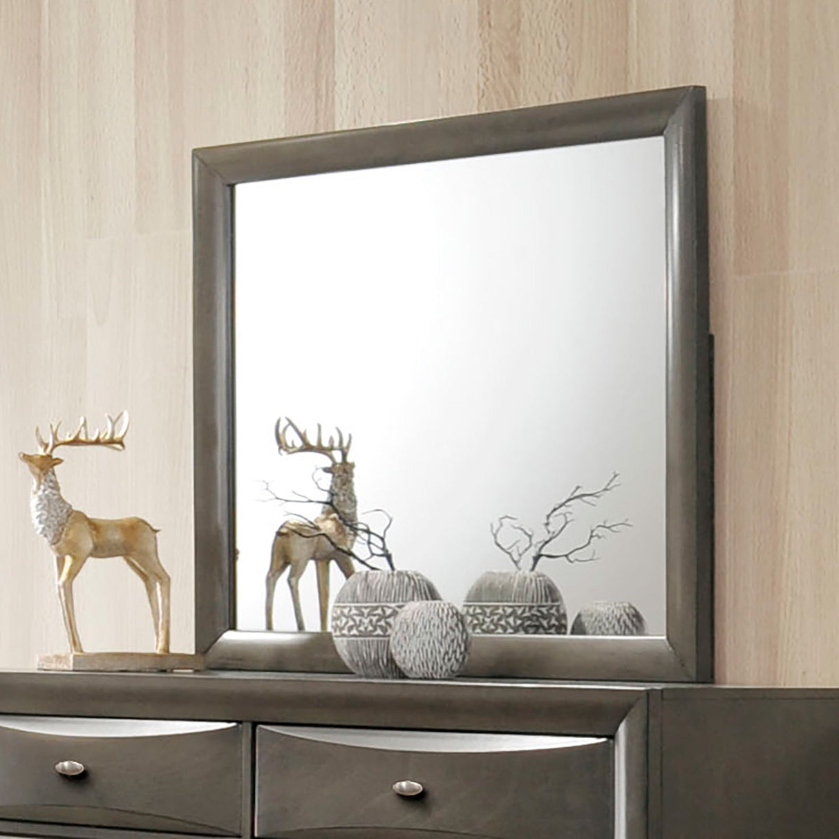 Zosimo Gray Mirror (Mirror Only) from Furniture of America - Luna Furniture
