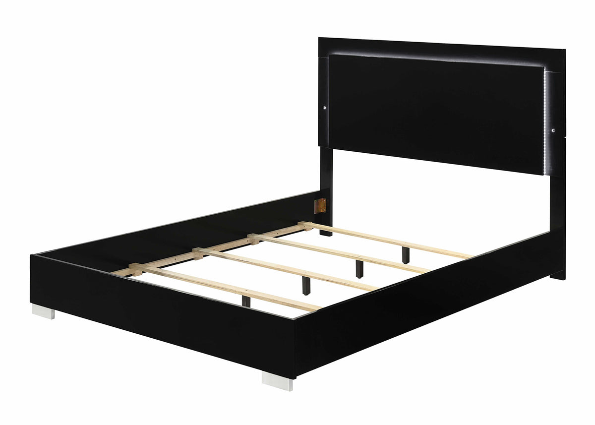Sinistra Piano Black Night Stand from Furniture of America - Luna Furniture