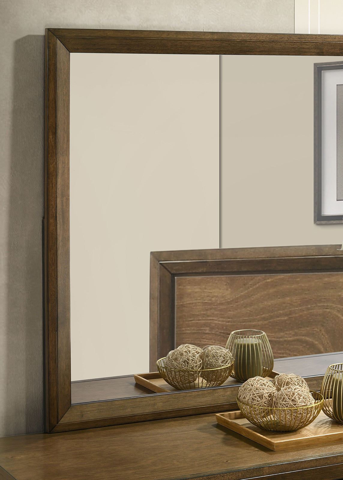 Kirkham Walnut Mirror (Mirror Only) from Furniture of America - Luna Furniture