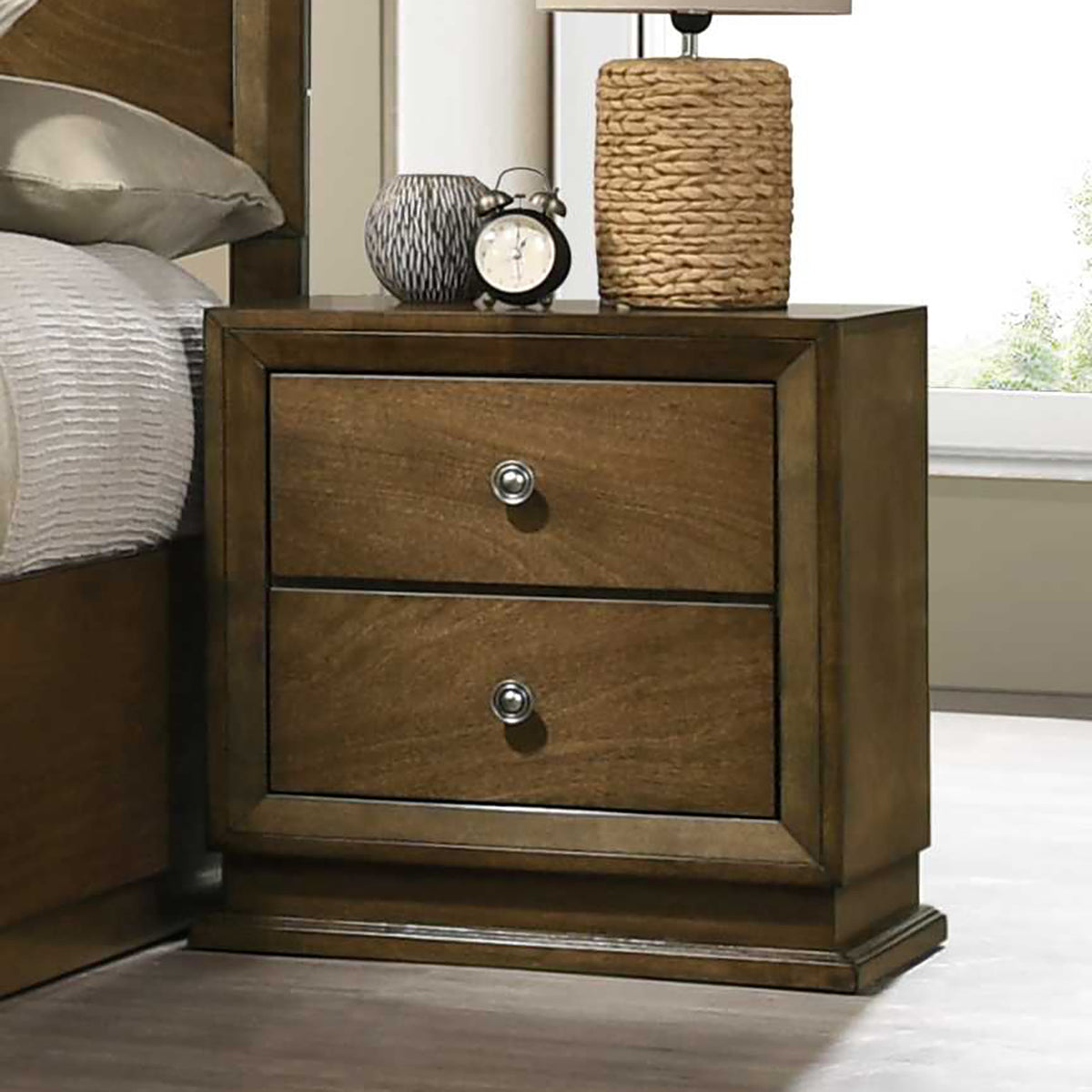 Kirkham Walnut Nighstand from Furniture of America - Luna Furniture