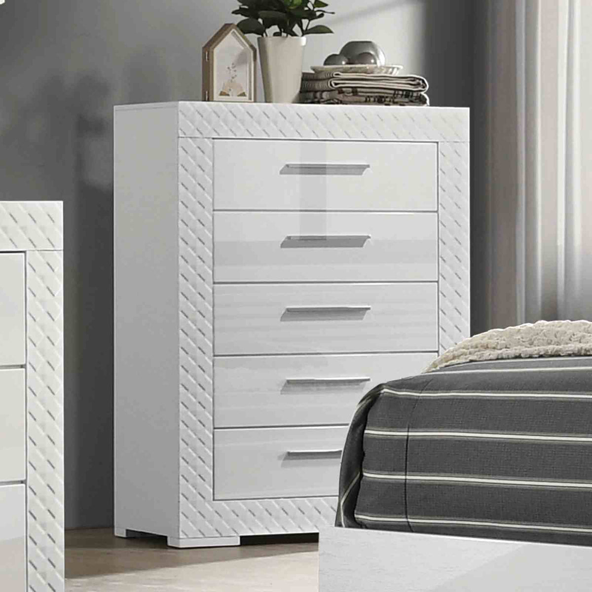 Whitby White Glam Bedroom Set from Furniture of America - Luna Furniture