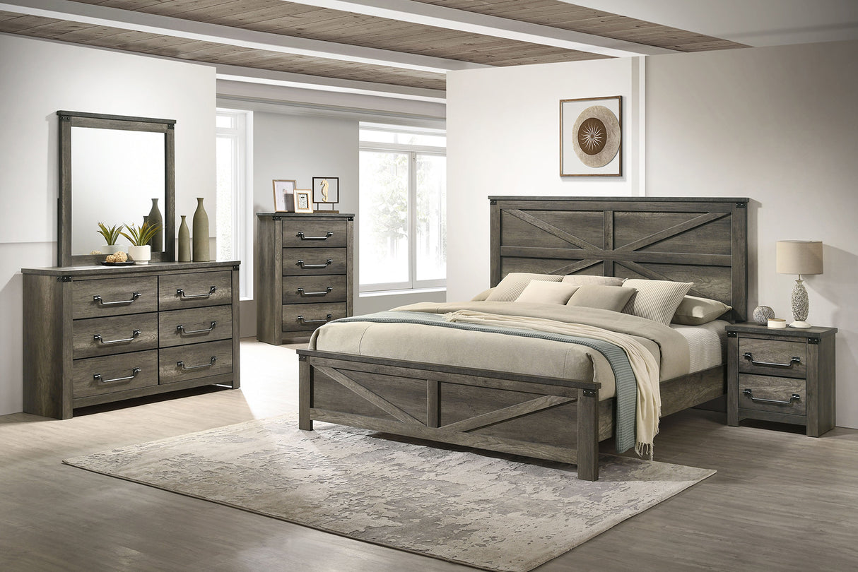 Britonale Rustic Gray Queen Bed from Furniture of America - Luna Furniture