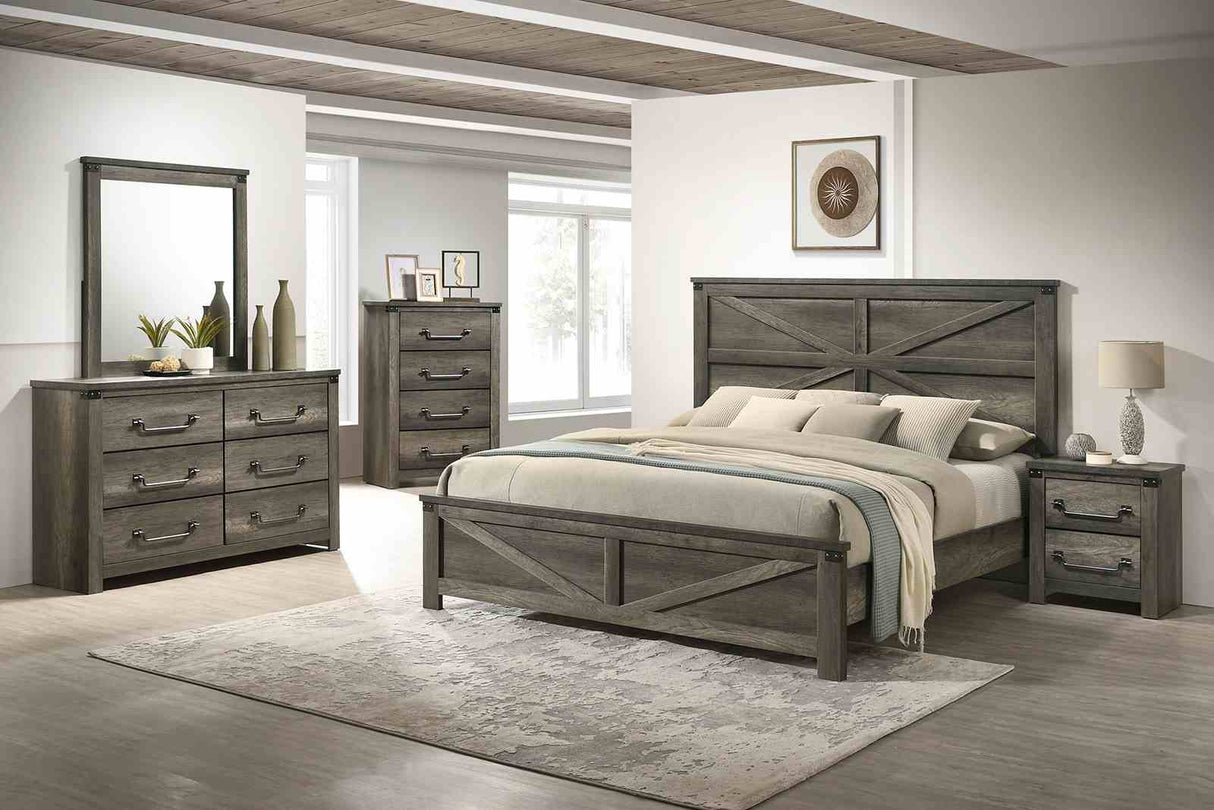 Britonale Rustic Gray Mirror (Mirror Only) from Furniture of America - Luna Furniture