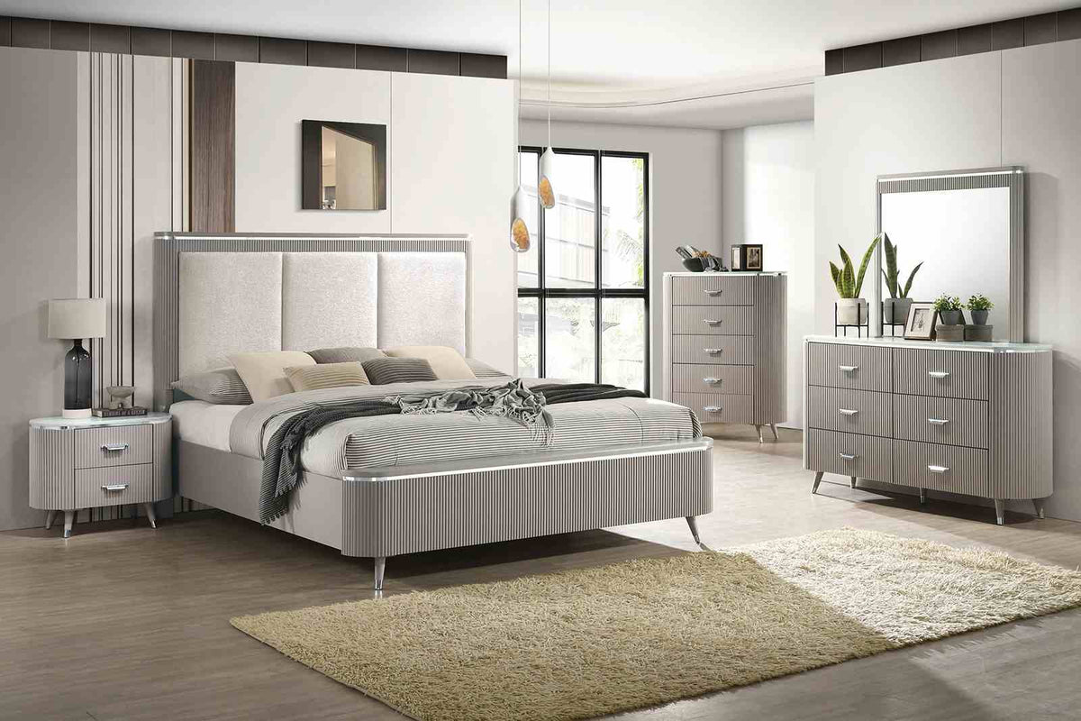 Aldridge Light Gray Nightstand from Furniture of America - Luna Furniture