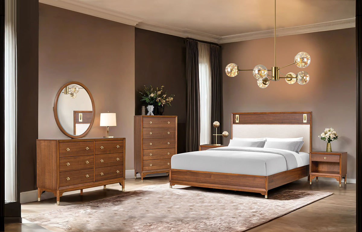 Hepburne Walnut Mirror (Only Mirror) from Furniture of America - Luna Furniture
