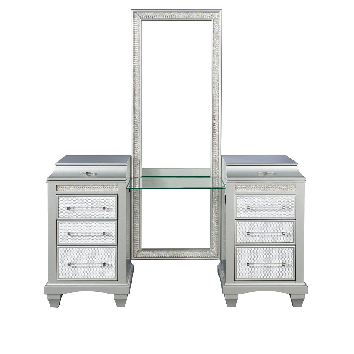 Galea Gray Vanity w/ Stool from Furniture of America - Luna Furniture