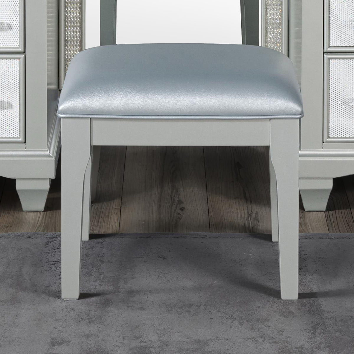 Galea Gray Vanity w/ Stool from Furniture of America - Luna Furniture