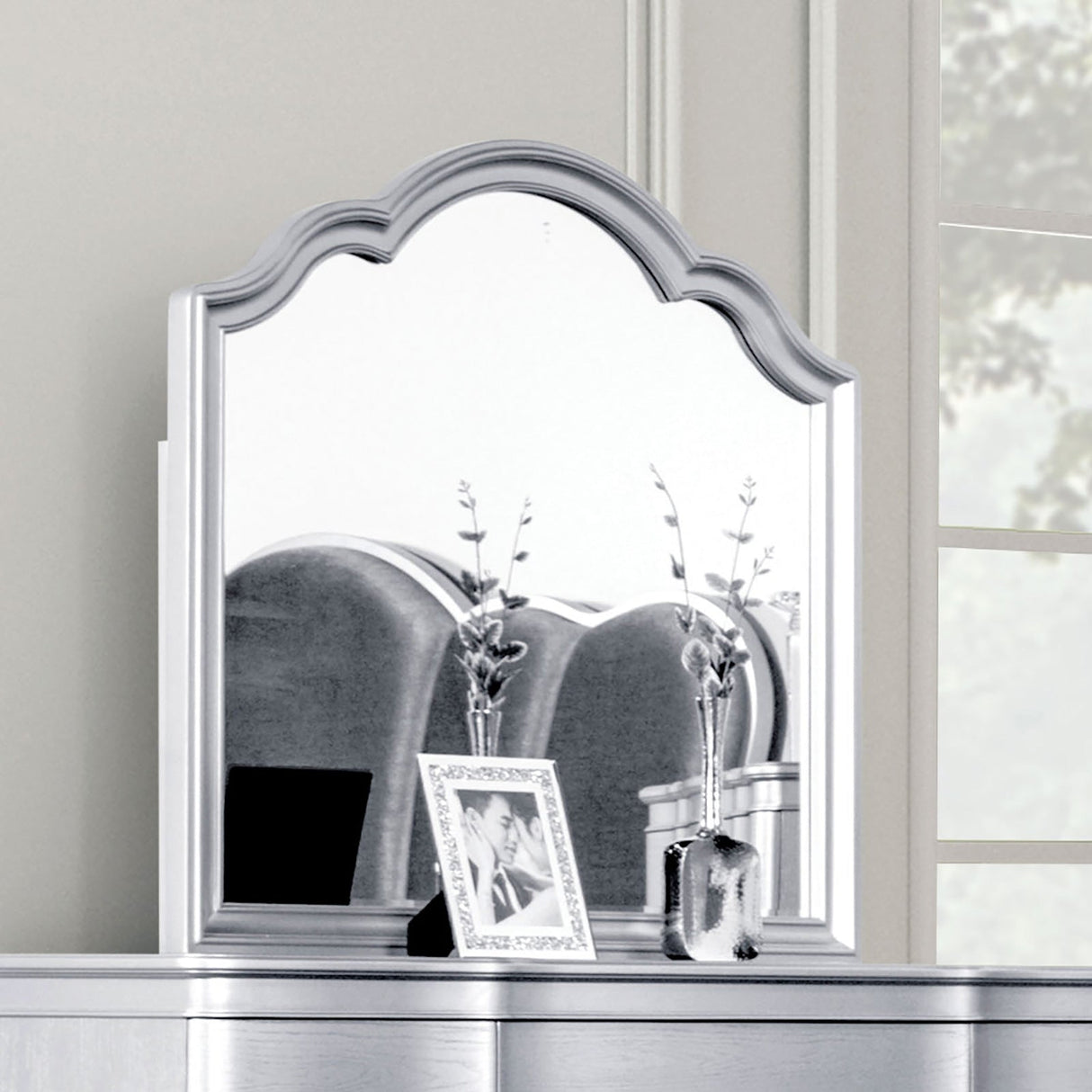 Melodi Parc Silver Mirror (Mirror Only) from Furniture of America - Luna Furniture