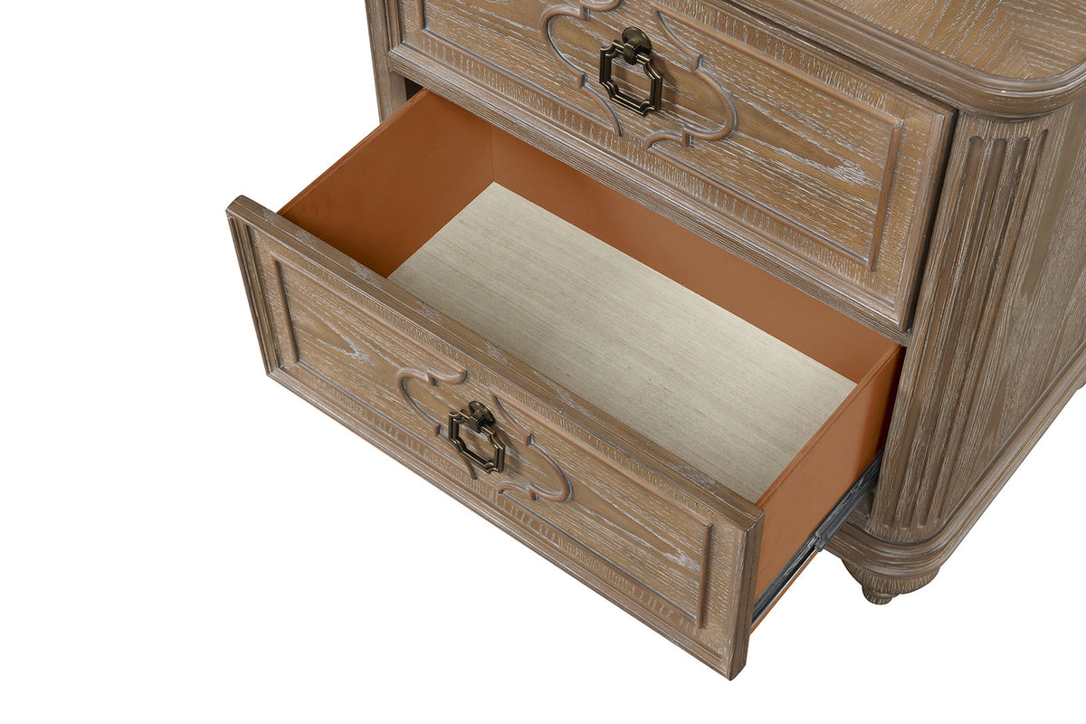 Lyris Rustic Oak Nightstand from Furniture of America - Luna Furniture