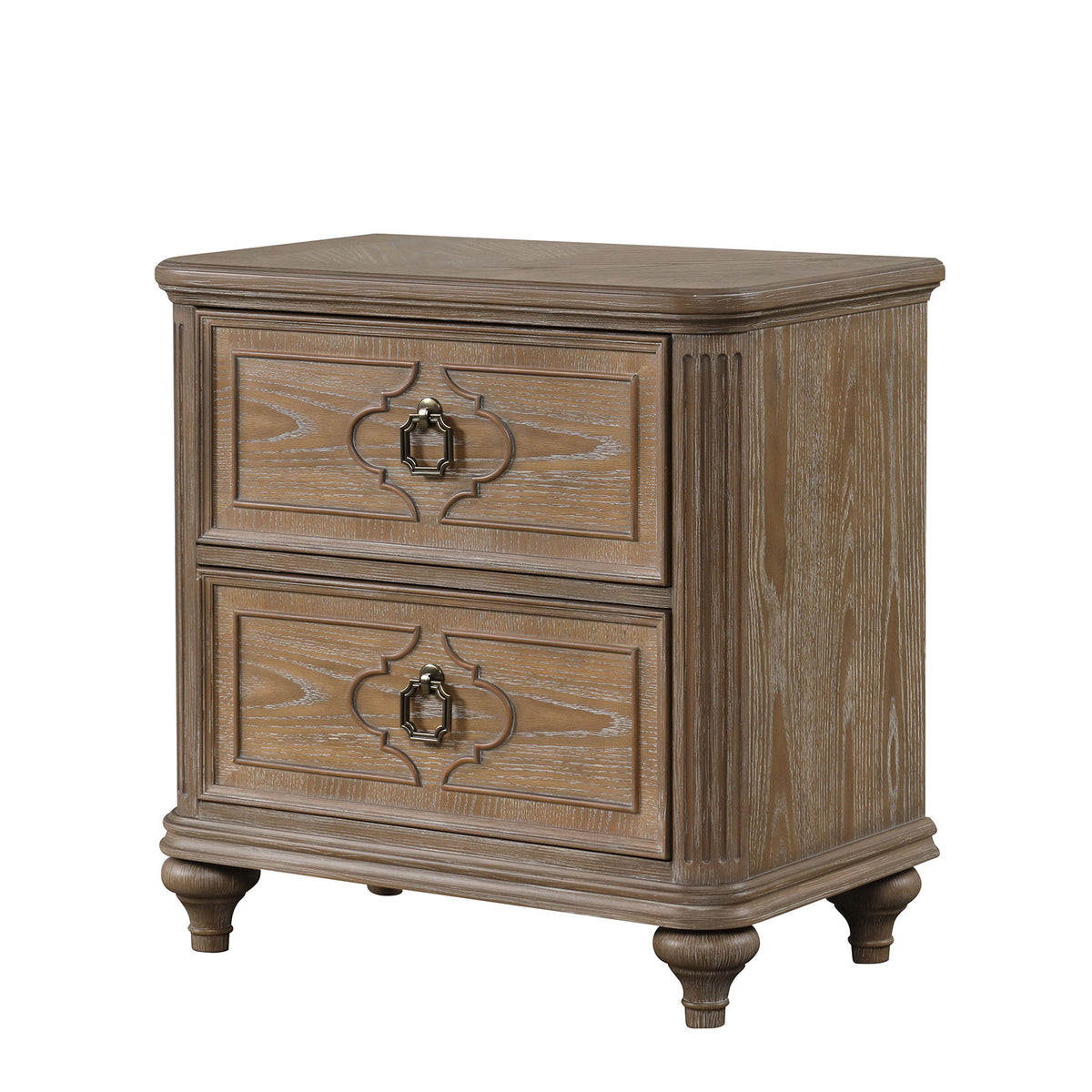 Lyris Rustic Oak Nightstand from Furniture of America - Luna Furniture