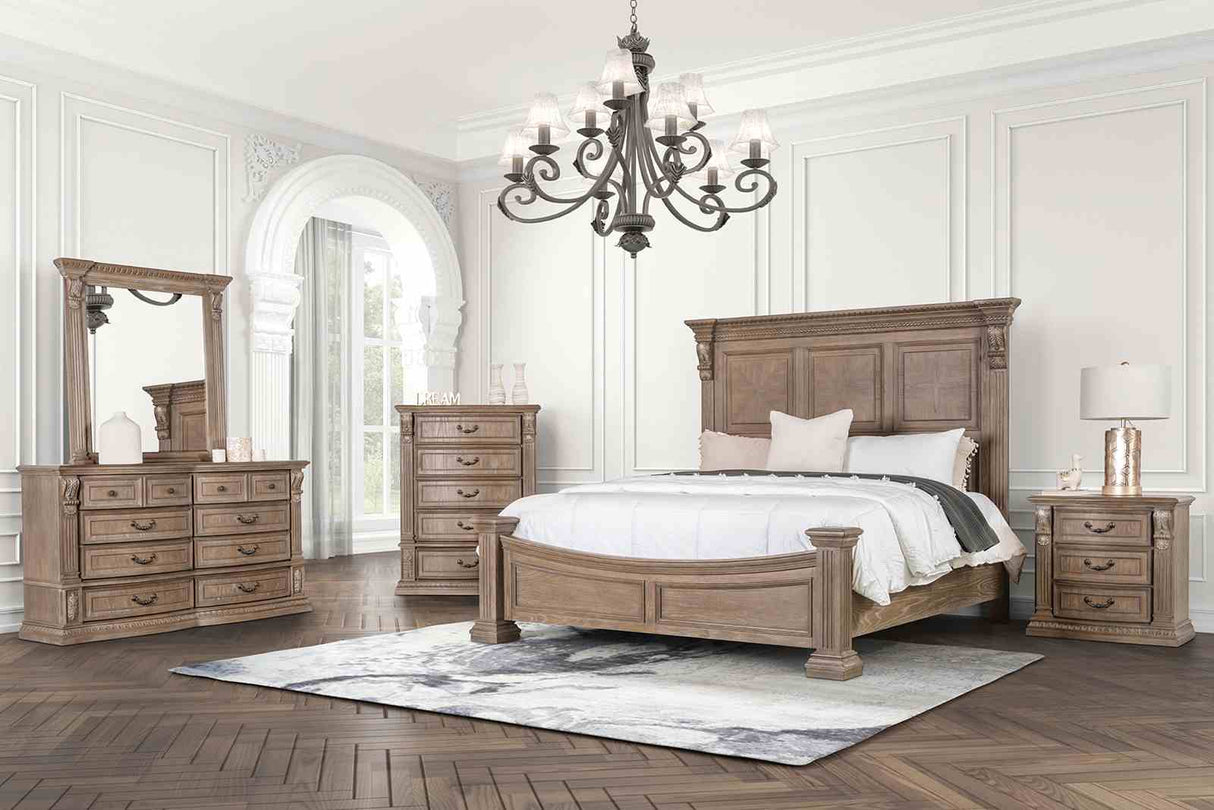 Seven Oaks Weathered Oak Mirror (Mirror Only) from Furniture of America - Luna Furniture