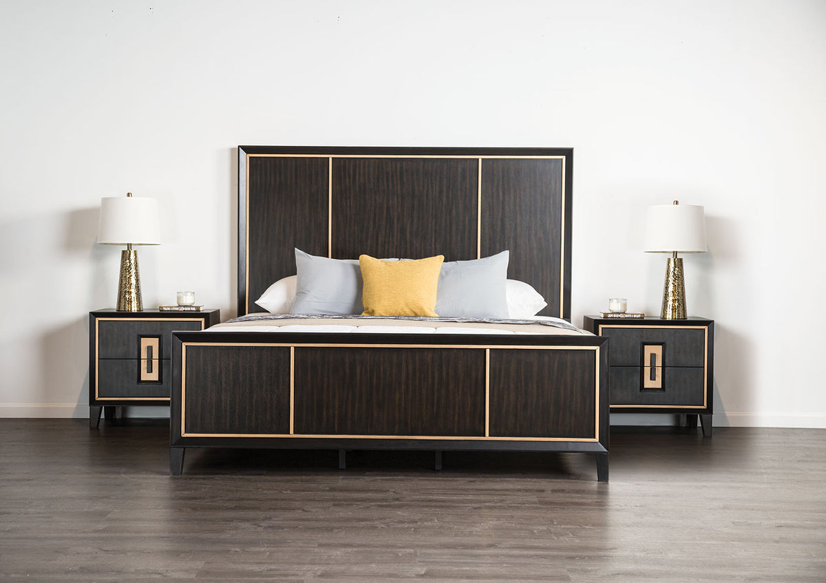 Kenyada Espresso King Panel Bed from Furniture of America - Luna Furniture