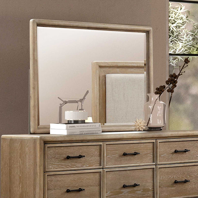 Midhurst Oak Mirror (Mirror Only) from Furniture of America - Luna Furniture