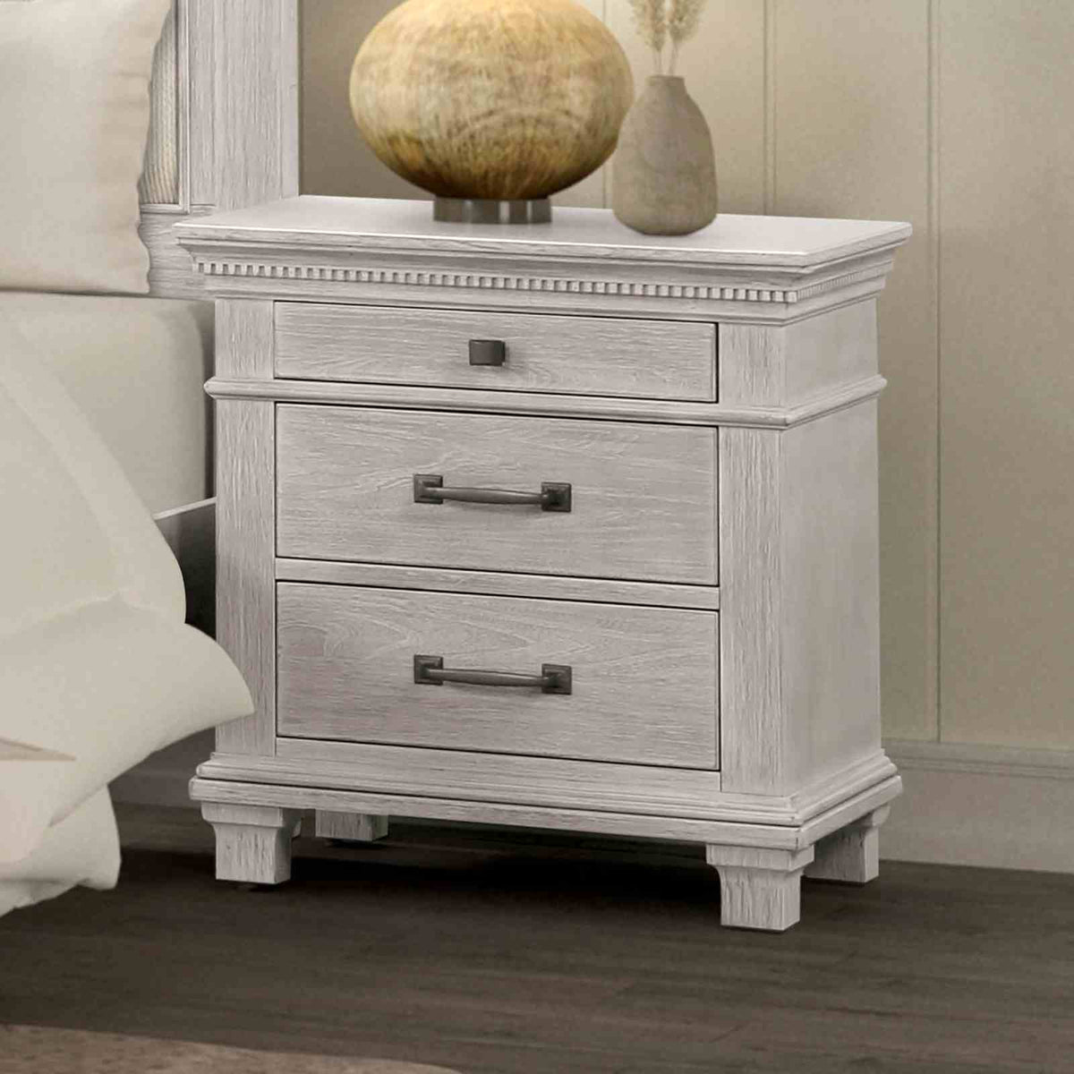 Swanley Weathered Gray Nightstand from Furniture of America - Luna Furniture
