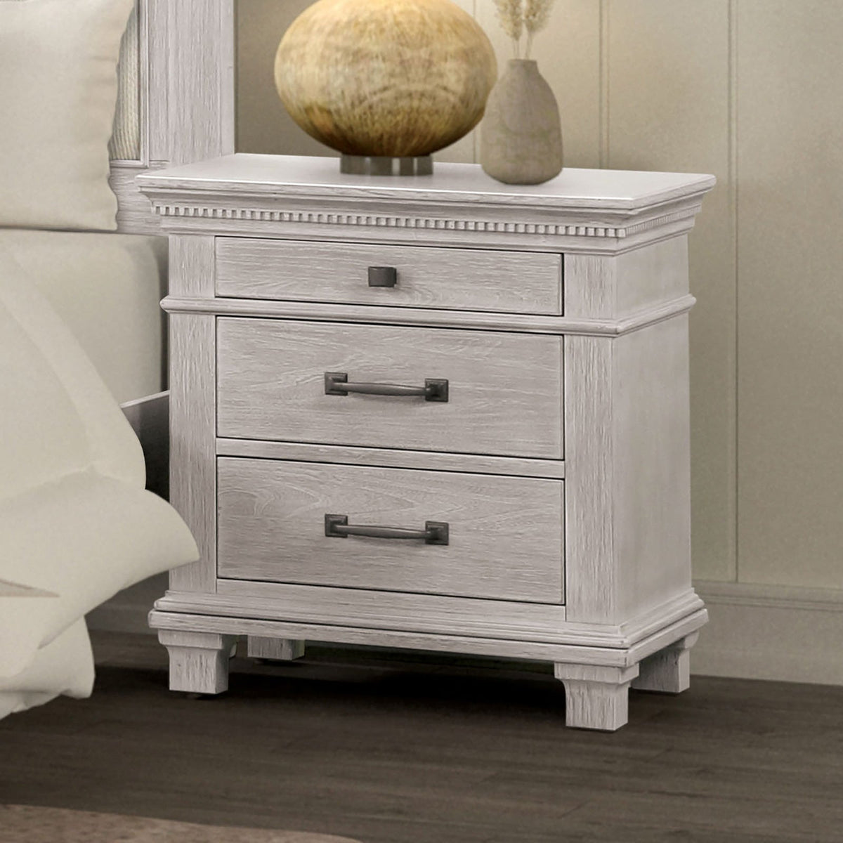 Swanley Weathered Gray Nightstand from Furniture of America - Luna Furniture