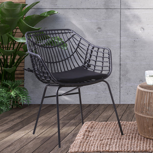 Livana Black Outdoor Chair, Set of 2
