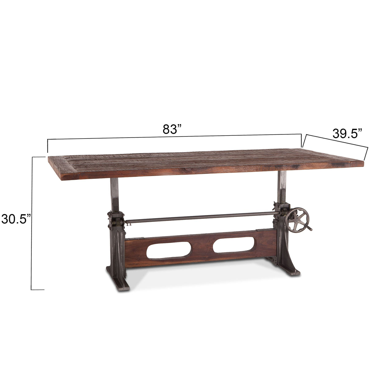 Manchester 84" Adjustable Dining Table in Natural Reclaimed from Home Trends & Design - Luna Furniture