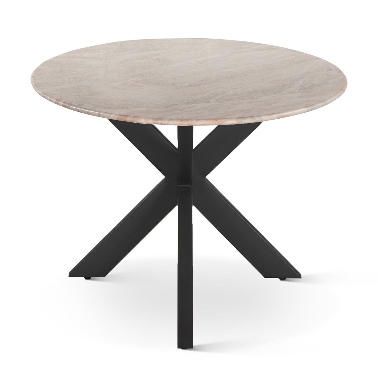 Malibu 90" Oval Dining Table in Sawar Marble with Black Base from Home Trends & Design - Luna Furniture