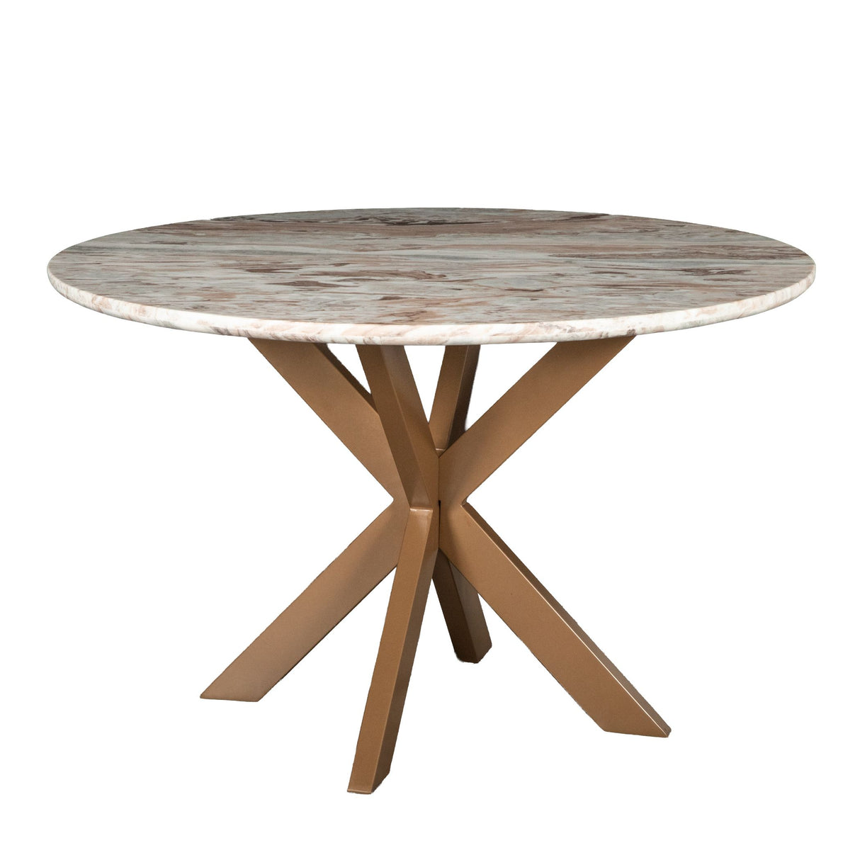 Malibu Antique Gold Sawar Marble Top Round Table from Home Trends & Design - Luna Furniture