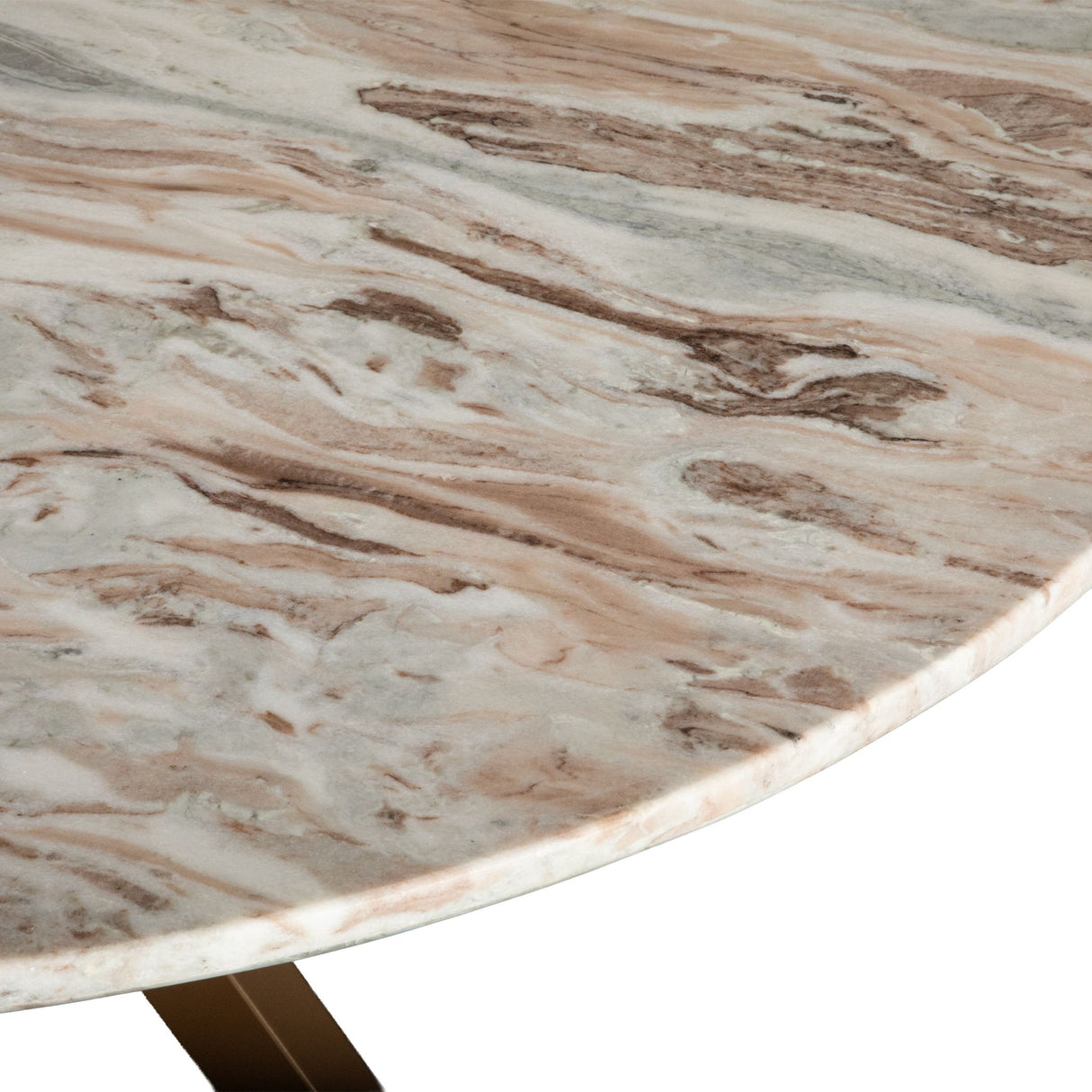Malibu Antique Gold Sawar Marble Top Round Table from Home Trends & Design - Luna Furniture
