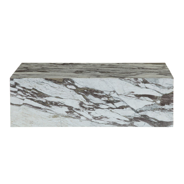 Nile 48" Drum Coffee Table in Calacatta Viola Marble