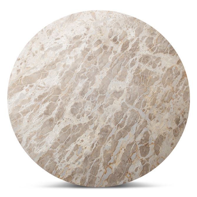 Nile 48" Round Dining Table in Capri Beige Marble from Home Trends & Design - Luna Furniture