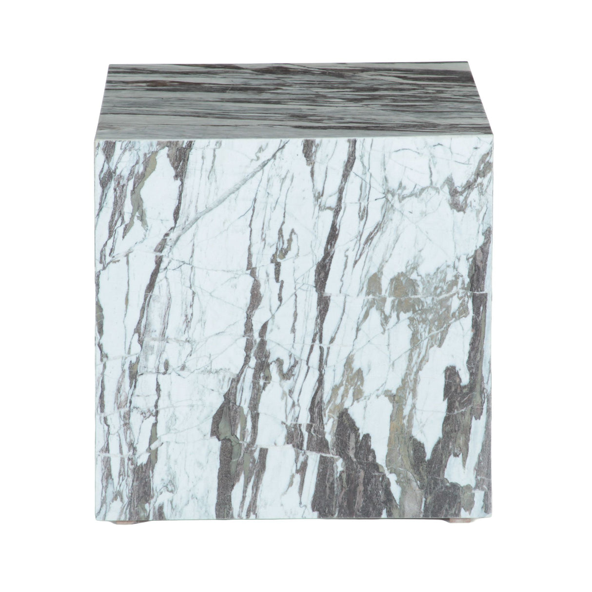 Nile 18" Drum Side Table in Calacatta Viola Marble from Home Trends & Design - Luna Furniture
