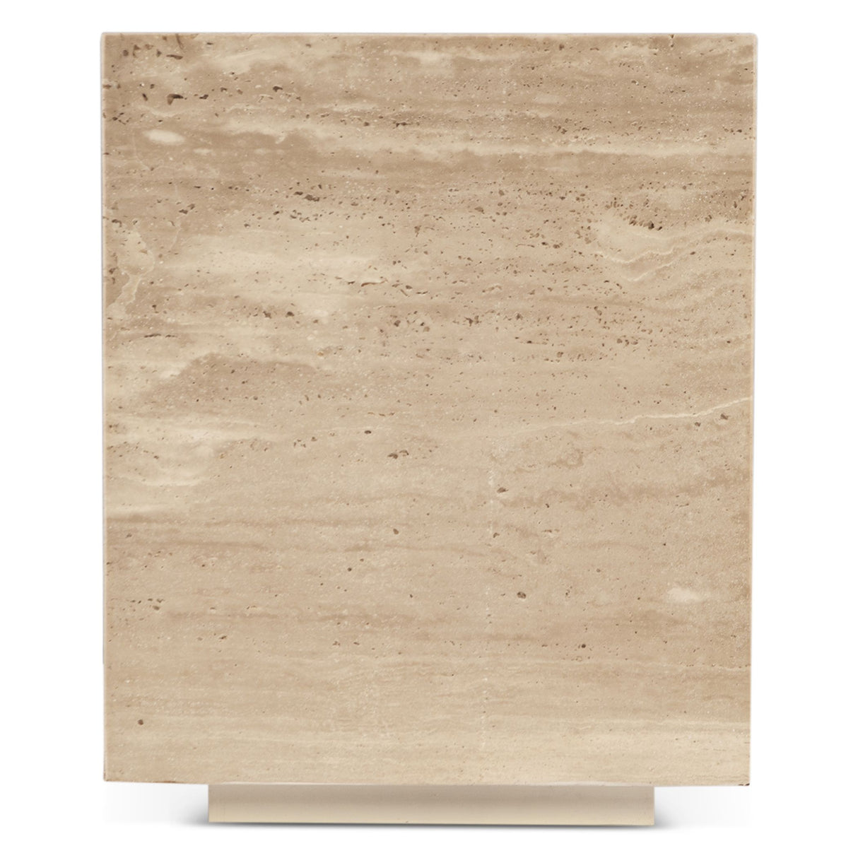 Nile 18" Drum Side Table in Travertine Stone from Home Trends & Design - Luna Furniture