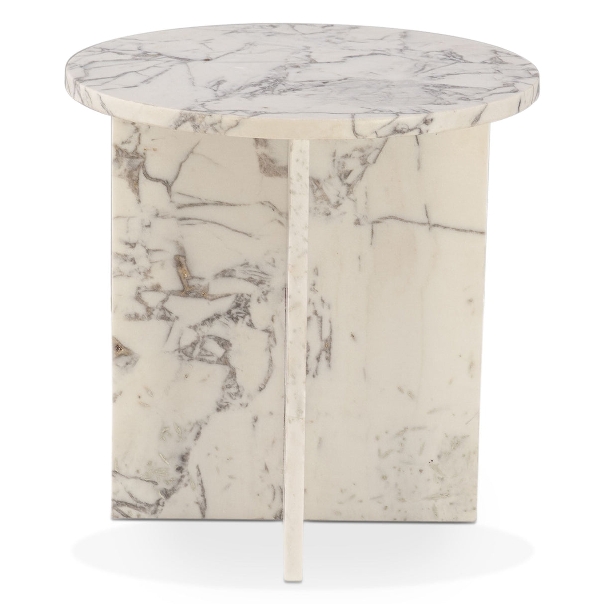 Nile 20" Side Table in Alabaster Marble from Home Trends & Design - Luna Furniture