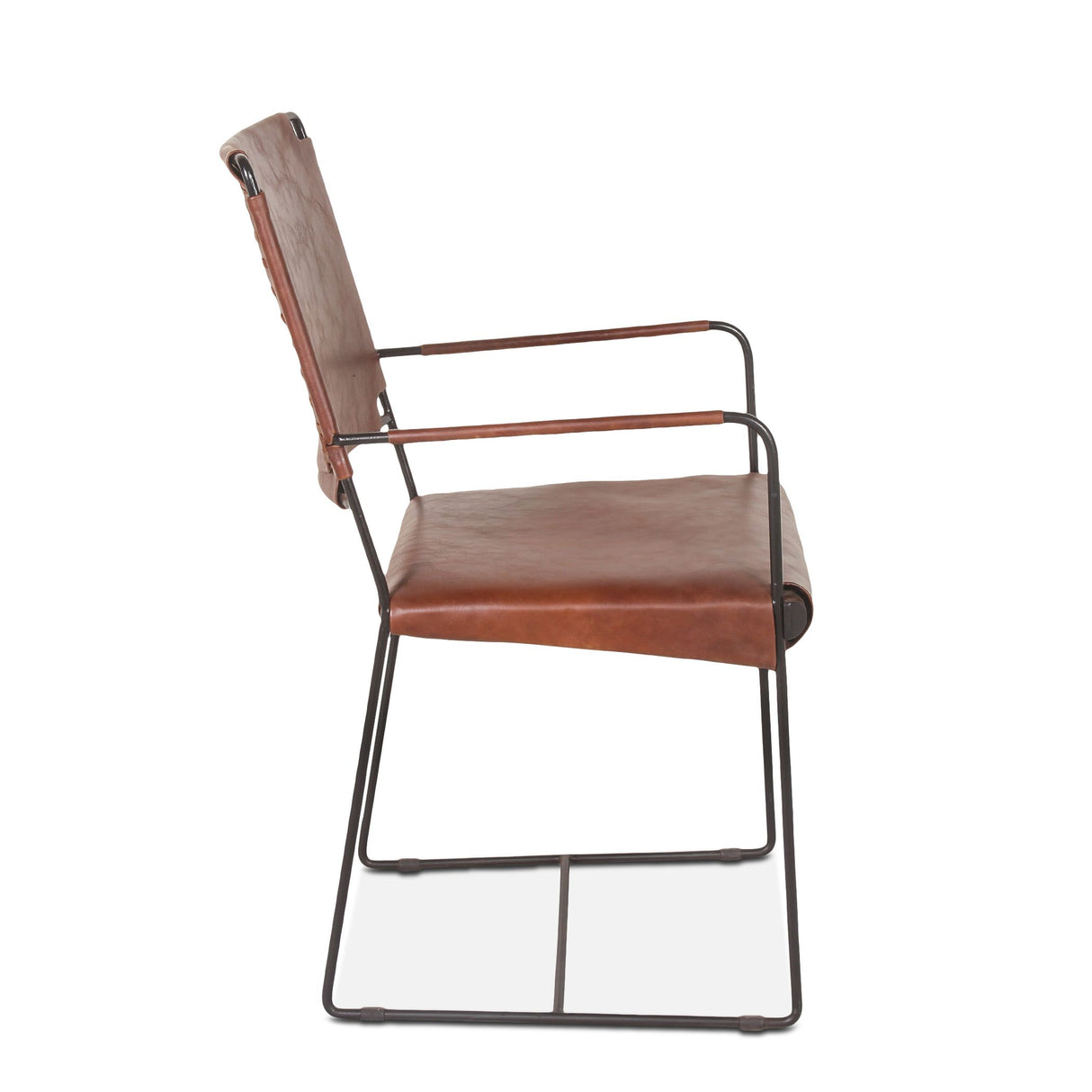 New York 20" Dining Armchair in Tobacco Leather from Home Trends & Design - Luna Furniture